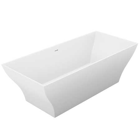 Anzzi Crema 5.9 ft. Solid Surface Freestanding Bathtub in Matte White FT-AZ509